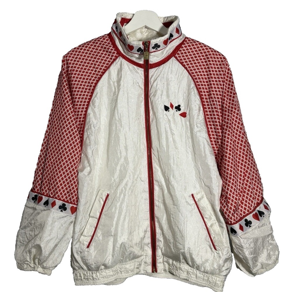 Lavon Vintage Windbreaker Medium Casino Poker Las Vegas Retro 90s Jacket